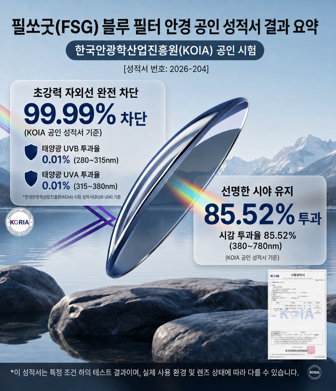 [국내검수100%] 필쏘굿(FSG) 블루라이트 자외선 차단 변색안경 은색 반뿔테 - 상세 이미지 3