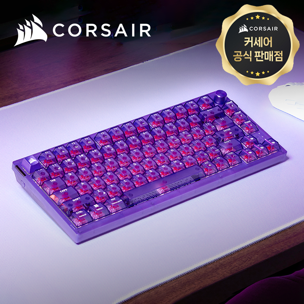[국내정발] 커세어 K65 PLUS 무선키보드 아토믹퍼플 영문, 적축 - 상품 이미지