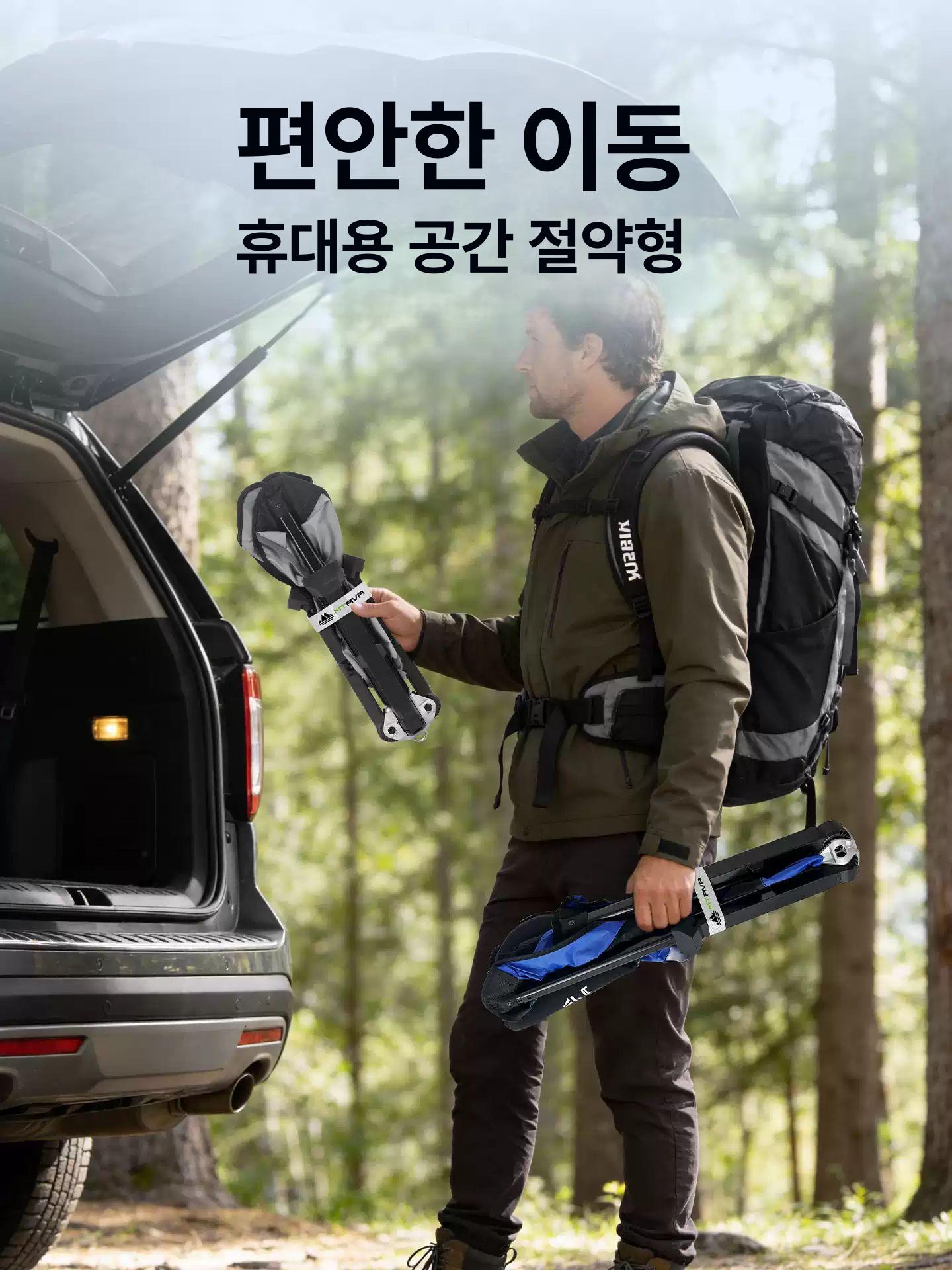 접이식 휴대용 야외 피크닉 등받이 낚시용 의자 옵시디언블랙 의자 1개 - 상세 이미지 4