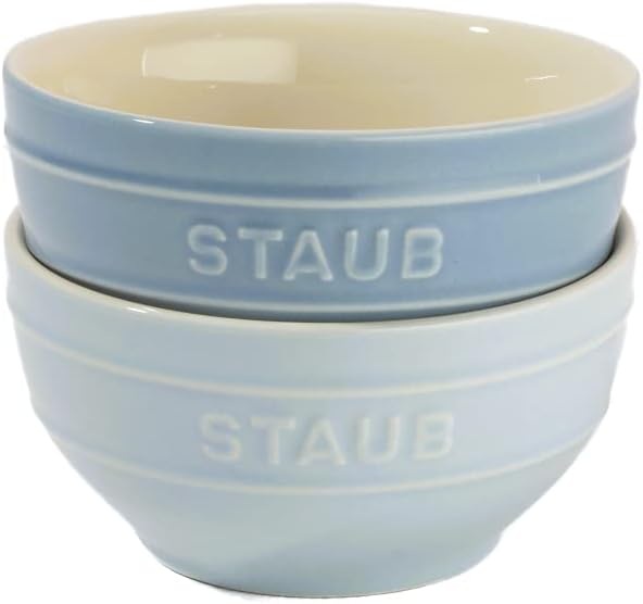 staub 스타우브 세라믹 그릇 12cm 2P 세트 마카롱 블루 - 상품 이미지