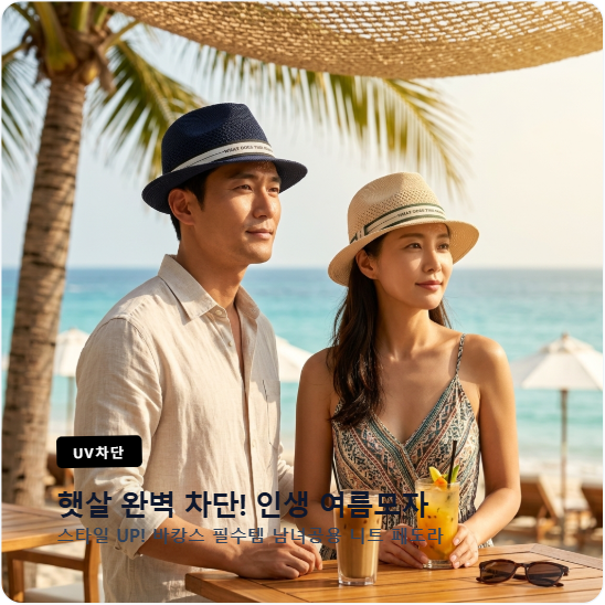 라네이처 자외선차단 여름페도라 남성 여성 파나마햇 중절모 바캉스 모자 - 상품 이미지