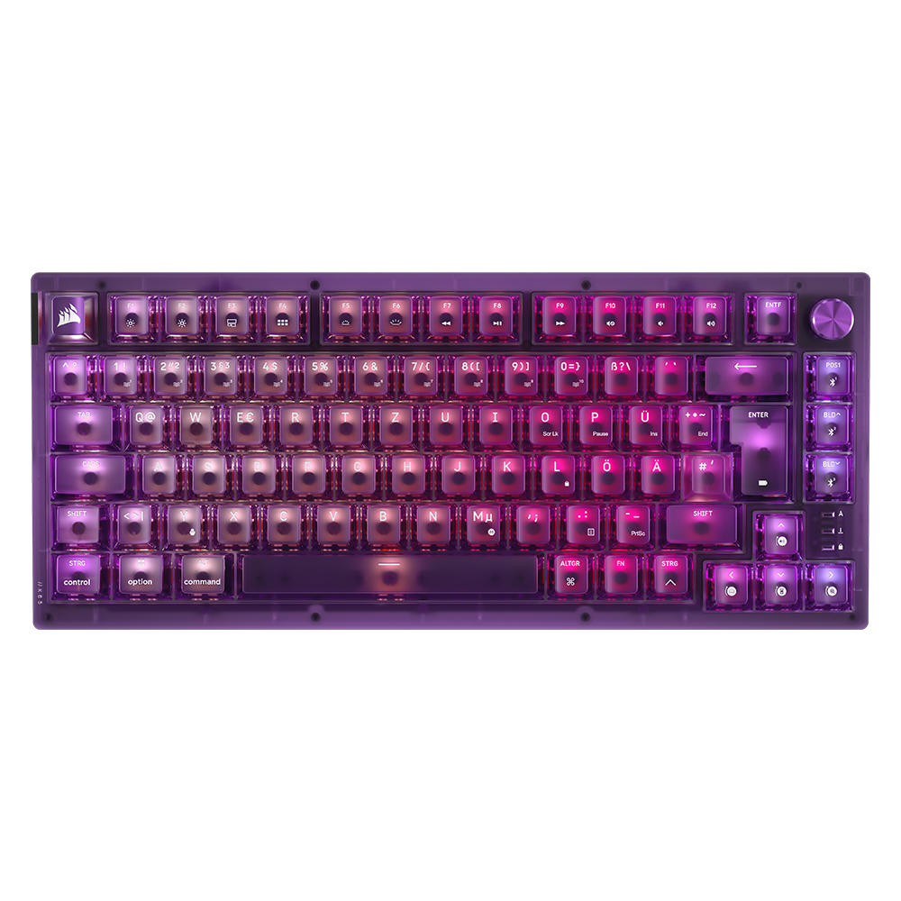 커세어 K65 RGB PLUS 무선 핫스왑 게이밍 기계식 키보드 퍼플 적축 - 상품 이미지