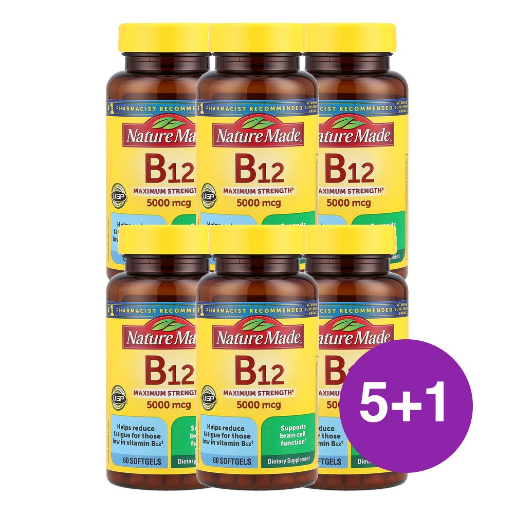 네이처메이드 비타민B12 맥시멈 스트렝스 5000mcg 60정, 6개 - 상품 이미지