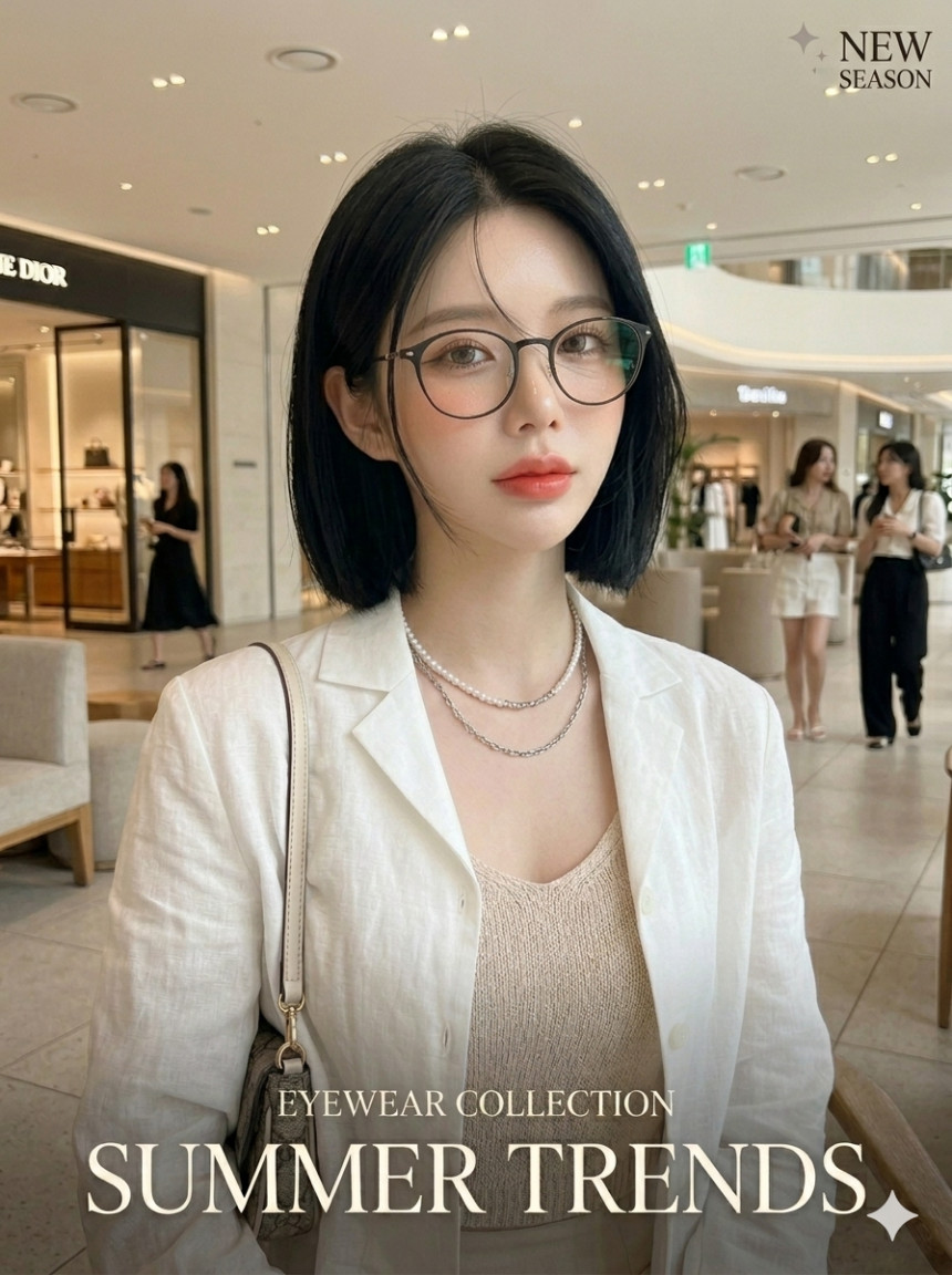 [티타늄안경] 가벼운 티탄 동그란 얇은 투명뿔테 수지 당신이 잠든 사이에 안경