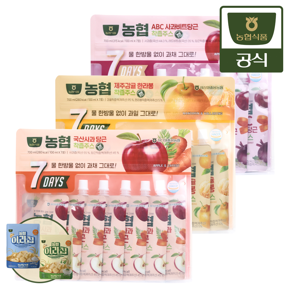 농협식품 어포라이스칩 착즙주스 건강 간식 세트 - 상품 이미지