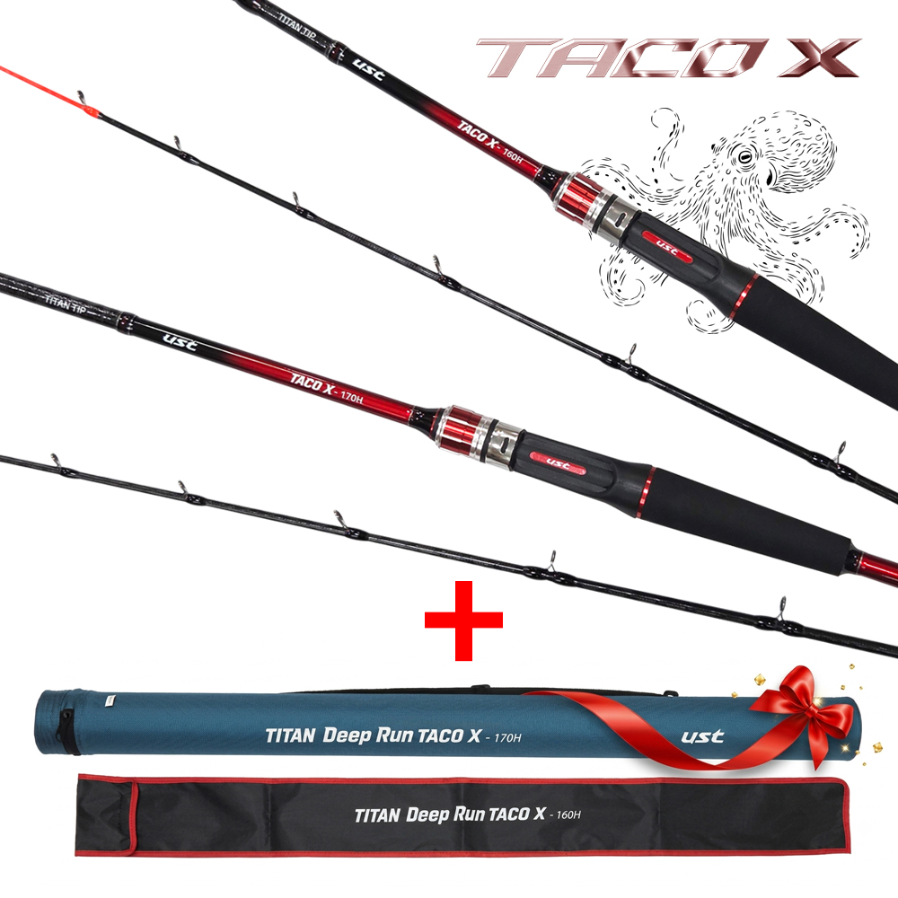 UST 문어대 티타늄 딥런 문어낚시대 초경량 112g TACO X-160H 보증서 가방포함 - 상품 이미지