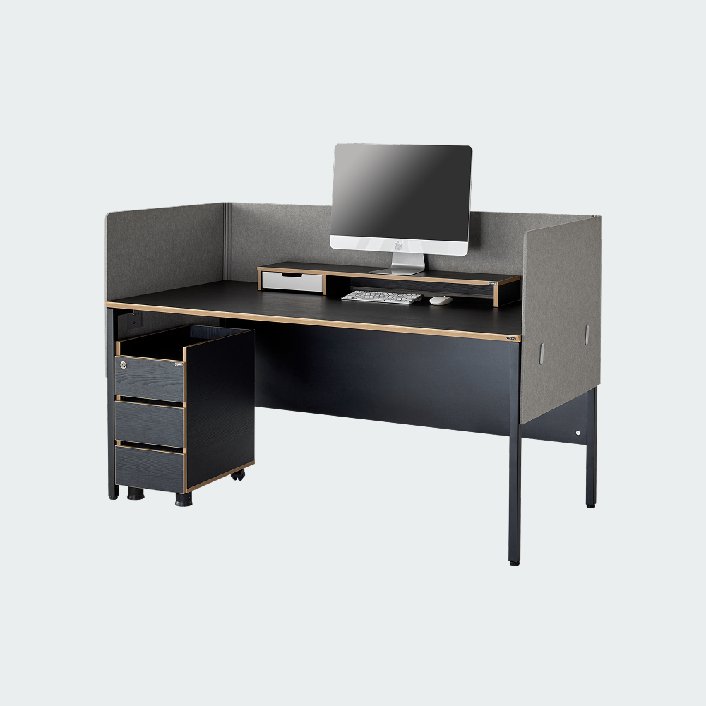 오피스테일 뮤보 책상 사무용 페트 PET 파티션 1600x800mm, 그레이 - 상품 이미지