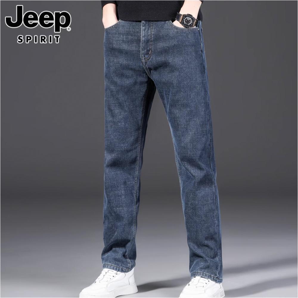 Jeep 지프 남성 슬림 스트레이트 청바지 여름 캐주얼 긴바지 롱 팬츠 - 상품 이미지