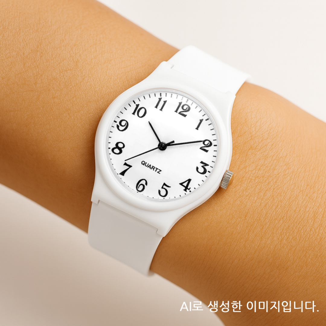 퓨어미즈키 남녀공용 큰숫자 저소음 학생 수능 시험 시계 블랙, 15mm 상품 이미지