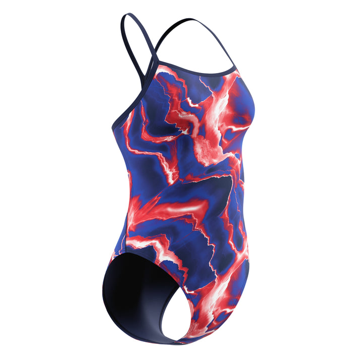 스피도 라이트닝 브이백 원피스 Navy/Red/White, 32 이미지 6