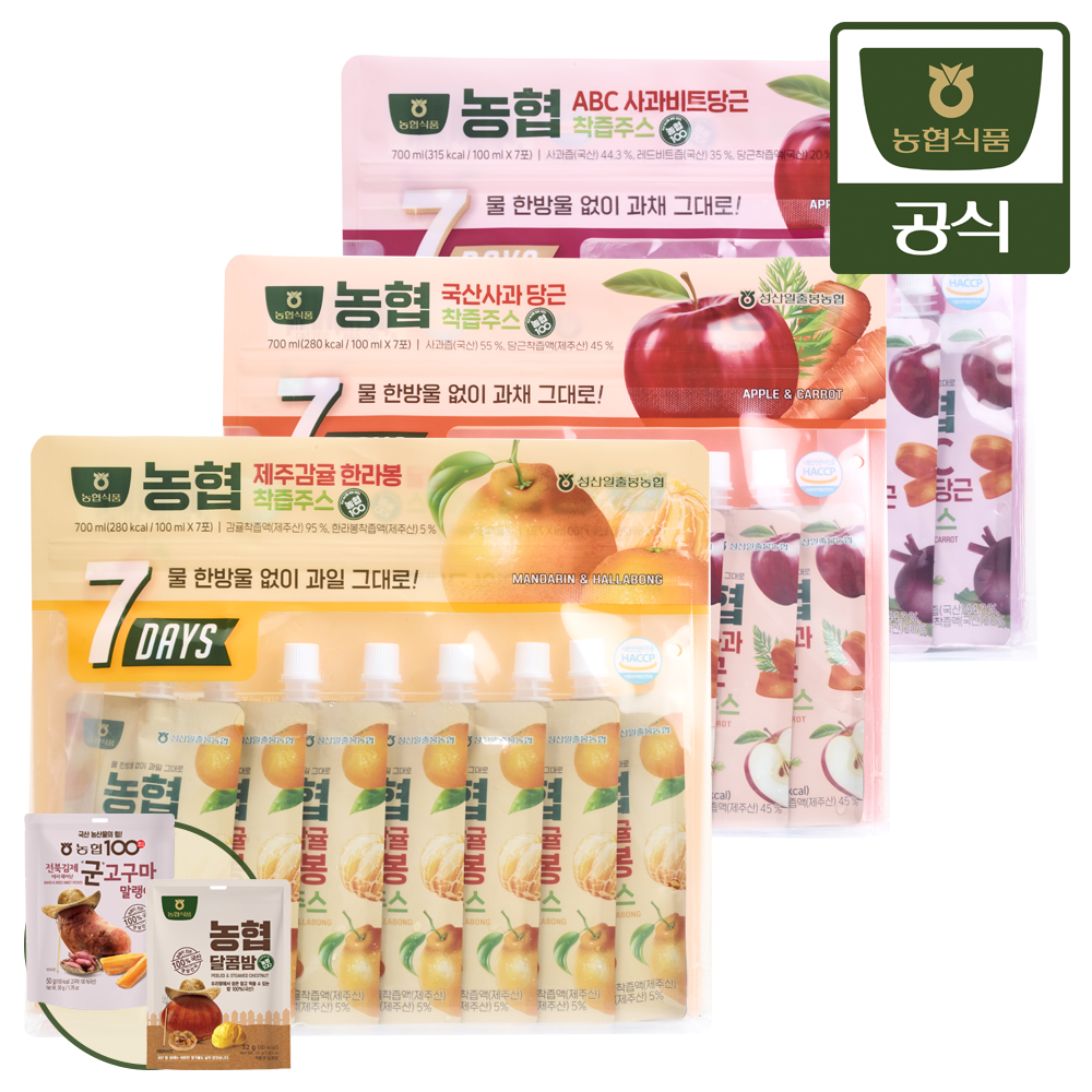 농협식품 착즙주스 달콤밤 군고구마말랭이 주전부리 세트 - 상품 이미지