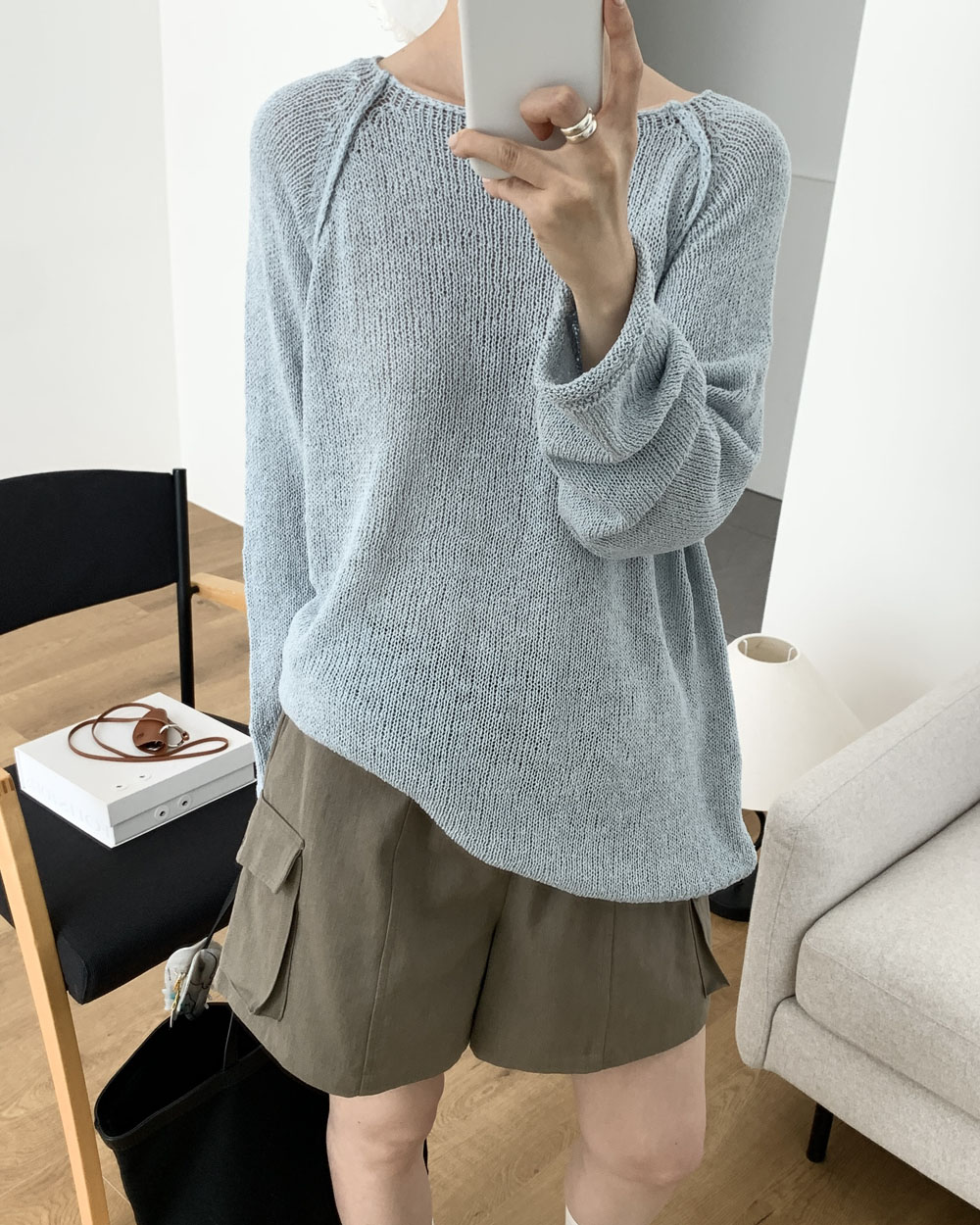 [당일발송] 리우 카고 팬츠 하체커버 3부 4부 A라인 밴딩 반바지 웨어링무드 (2c) - 상세 이미지 4