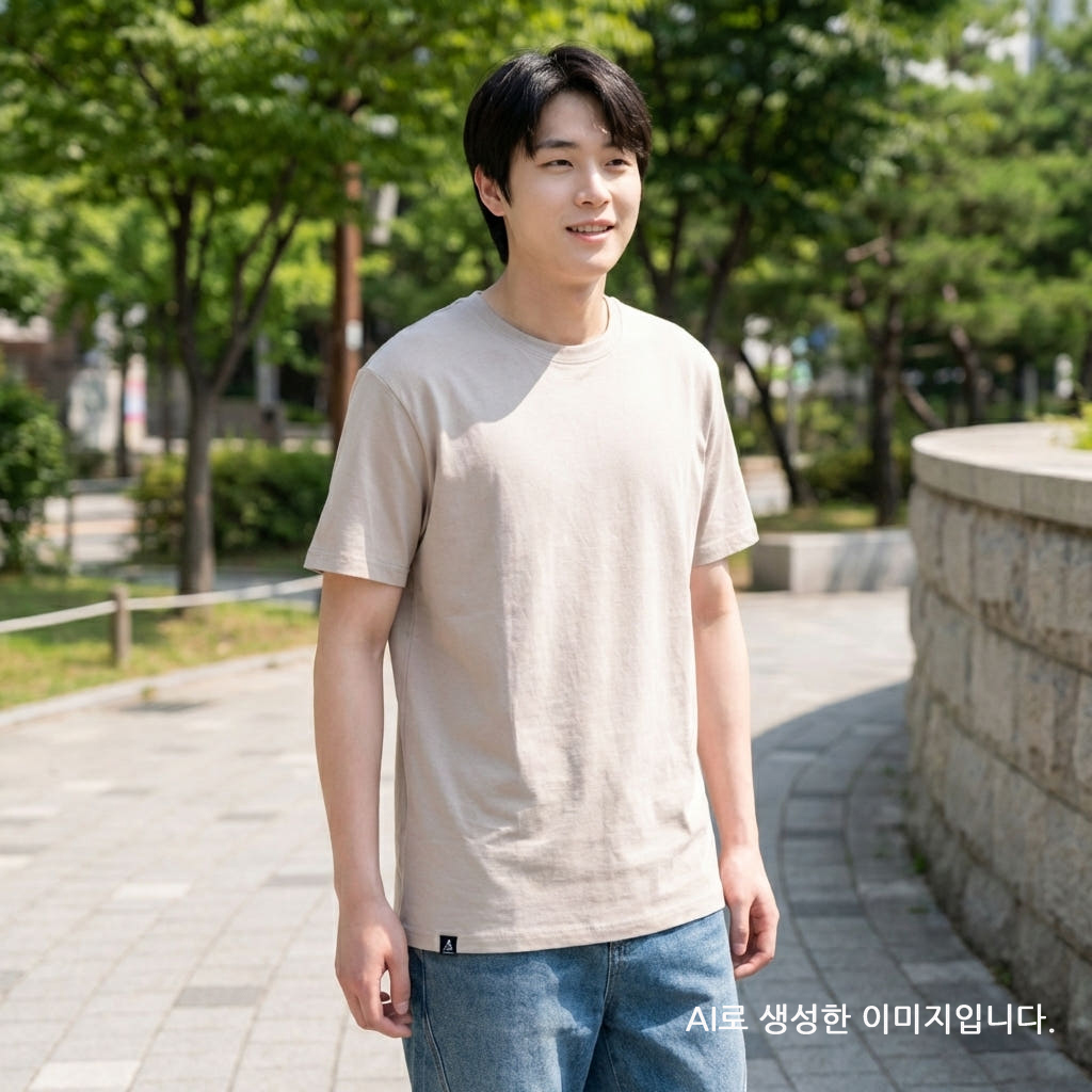 캉골 반팔 티셔츠 남녀공용 K90151 스트링, XL - 상세 이미지 3