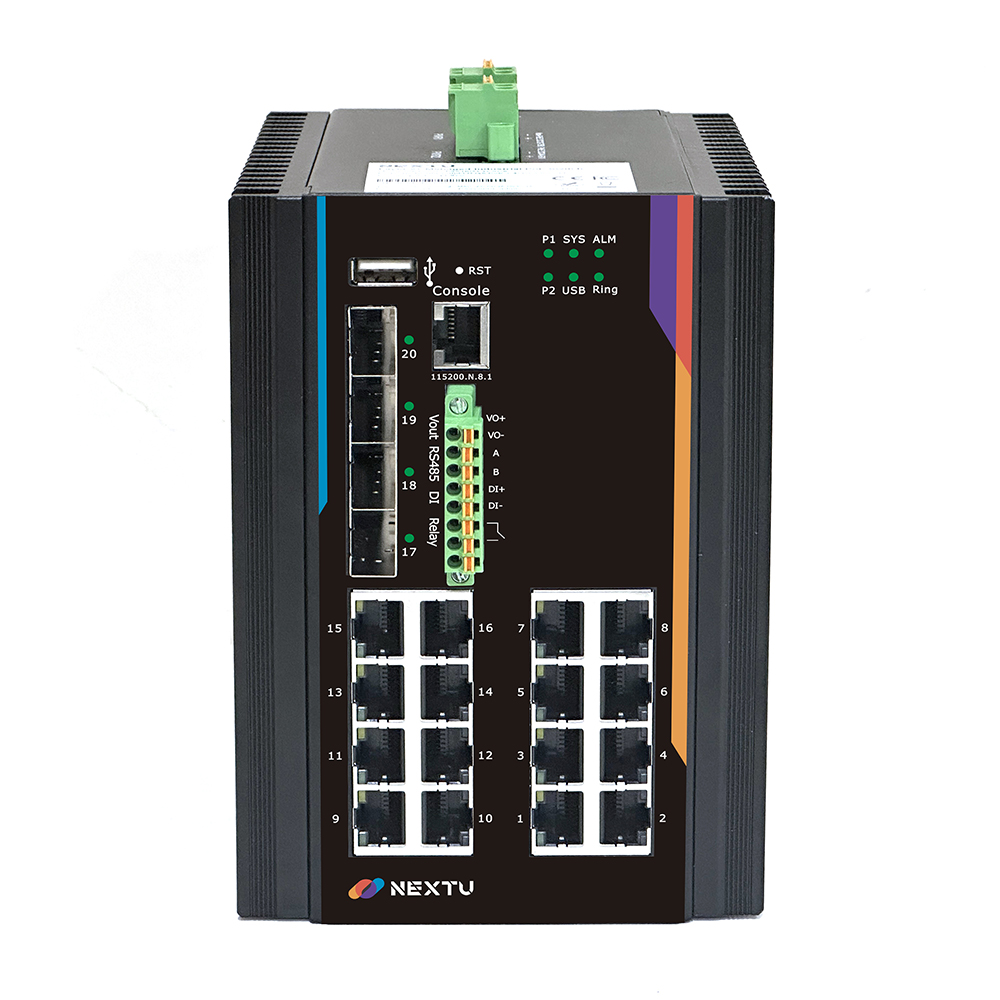 인루트 MX2 16포트 1G TP 10G 4SFP+ POE+ 370W L2 매니지드 산업용 스위치허브 - 상세 이미지 3