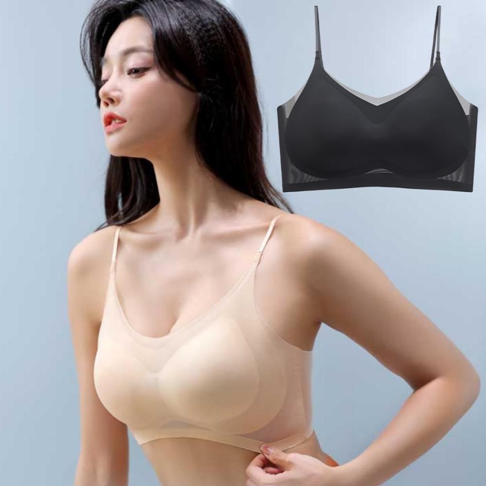 편한 노와이어 심리스브라 여름 냉감 쿨 스포츠 브라 - 상품 이미지