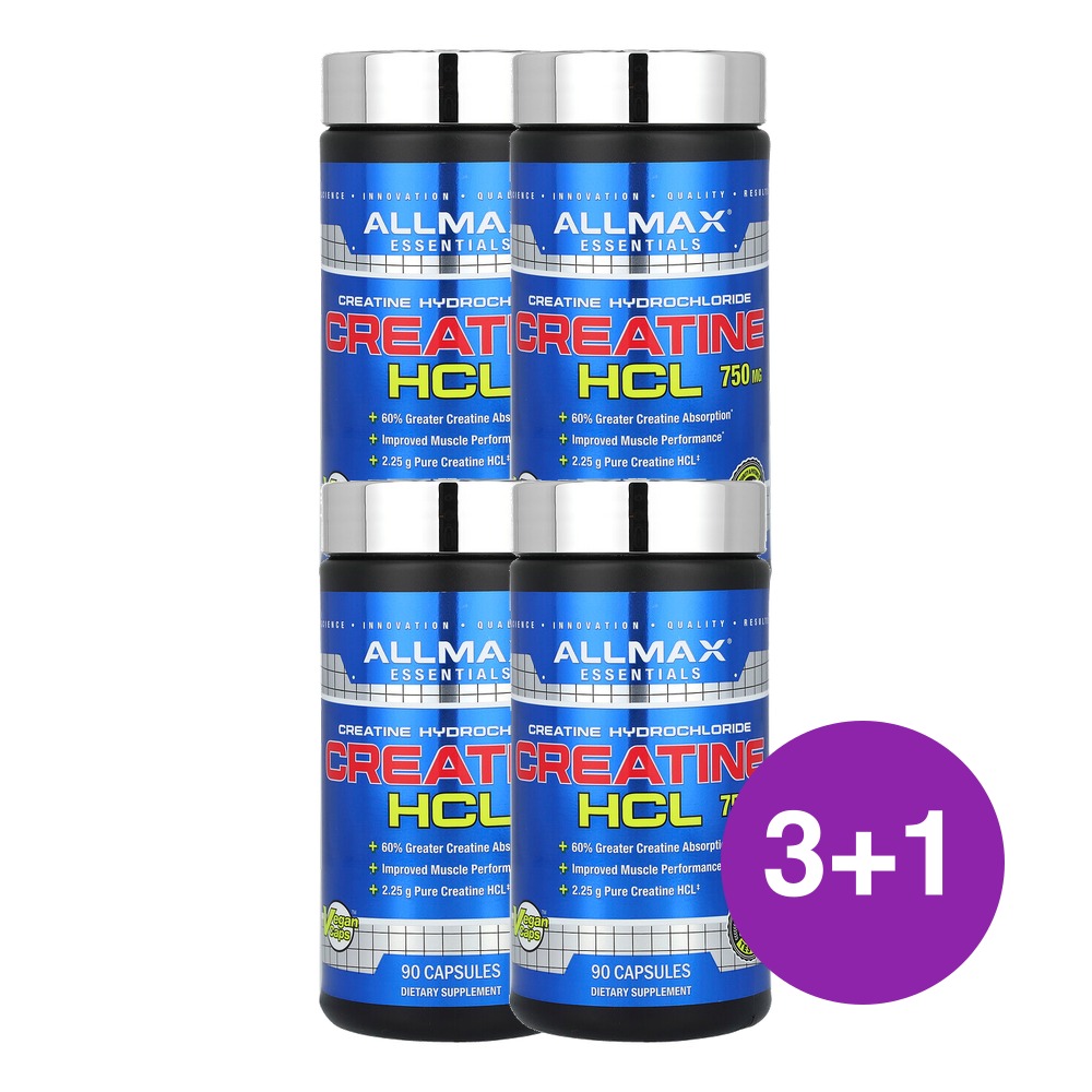 올맥스뉴트리션 크레아틴 HCl 750mg 90정, 4개 - 상품 이미지