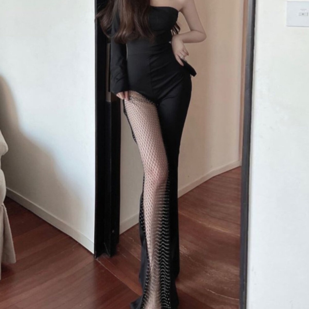 여자 바디프로필 의상 바프촬영컨셉 준비 섹시 메쉬 시스루 베스트 블랙 S - 상세 이미지 3
