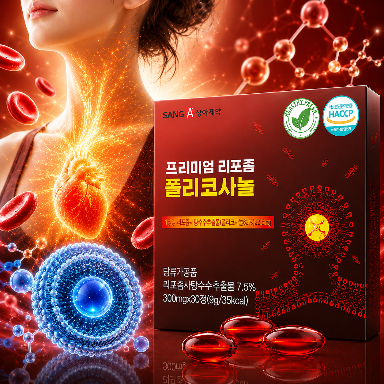 [~10개] 흡수율 높은 리포좀 공법, 상아제약 프리미엄 리포좀 폴리코사놀 30정 - 상품 이미지