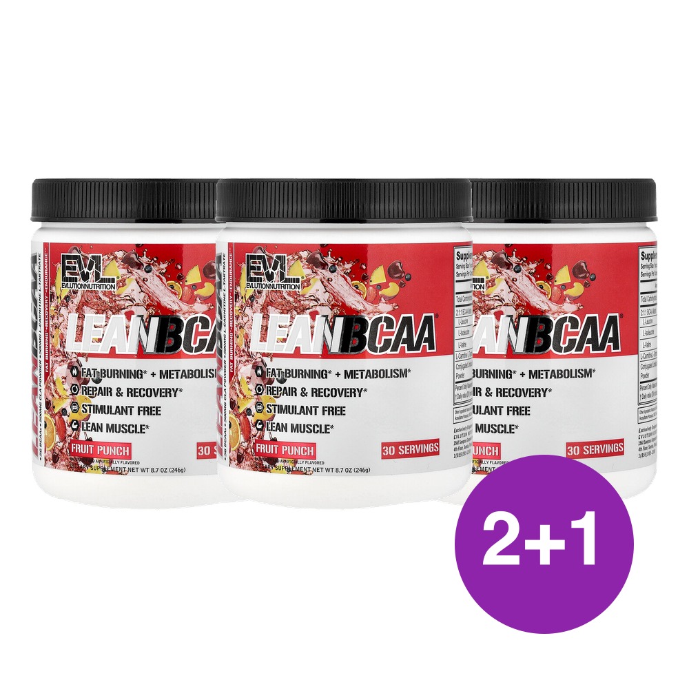 이보루션뉴트리션 Lean BCAA 과일 펀치 246g, 3개 - 메인 이미지