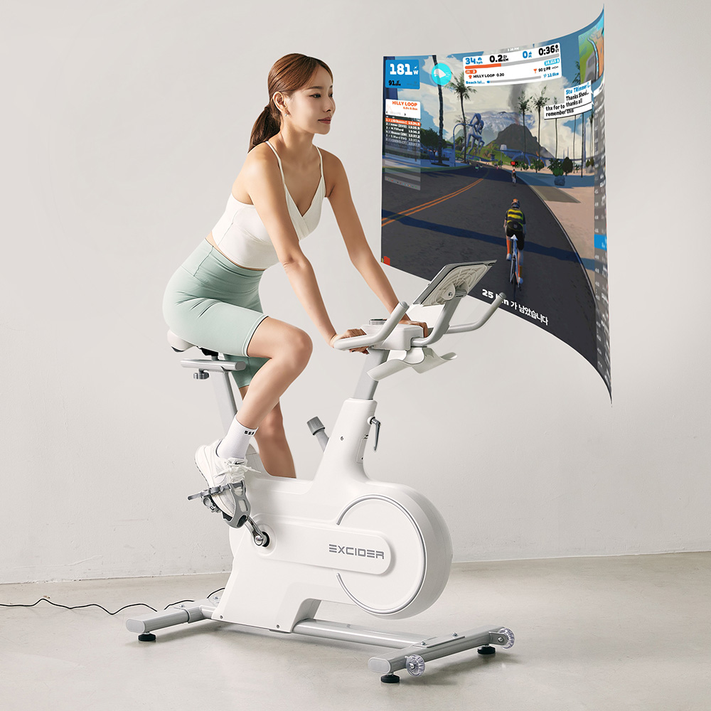 엑사이더 ES370E ERG 스피닝 실내자전거 즈위프트 SIM모드 헬스 마그네틱 운동 기구