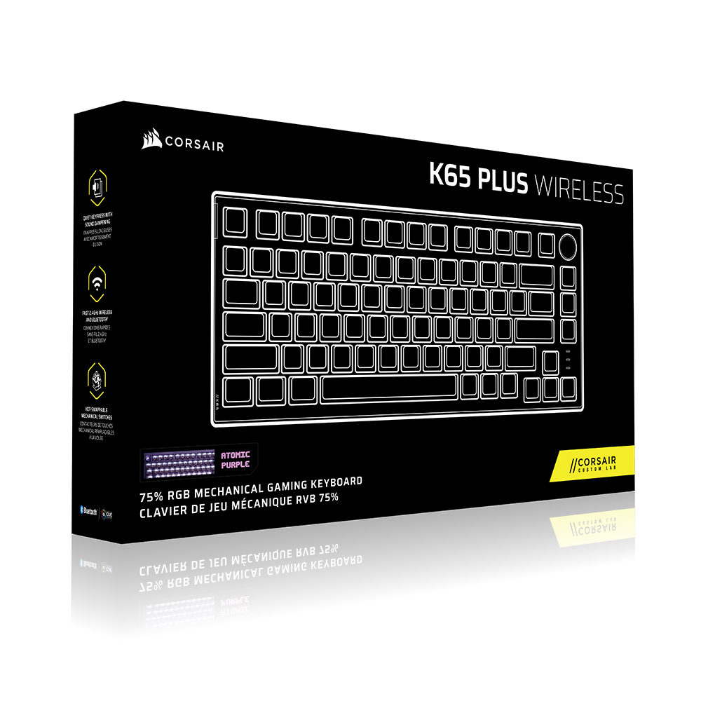 커세어 K65 RGB PLUS 무선 핫스왑 게이밍 기계식 키보드 퍼플 적축 - 상세 이미지 4