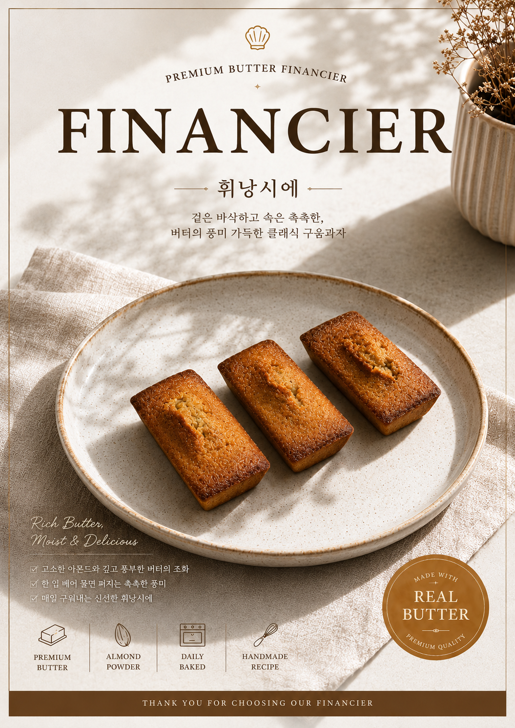 휘낭시에 포스터 제작 메뉴 인쇄 디저트 카페 B 반광택 인화지 235g A3 - 상세 이미지 2