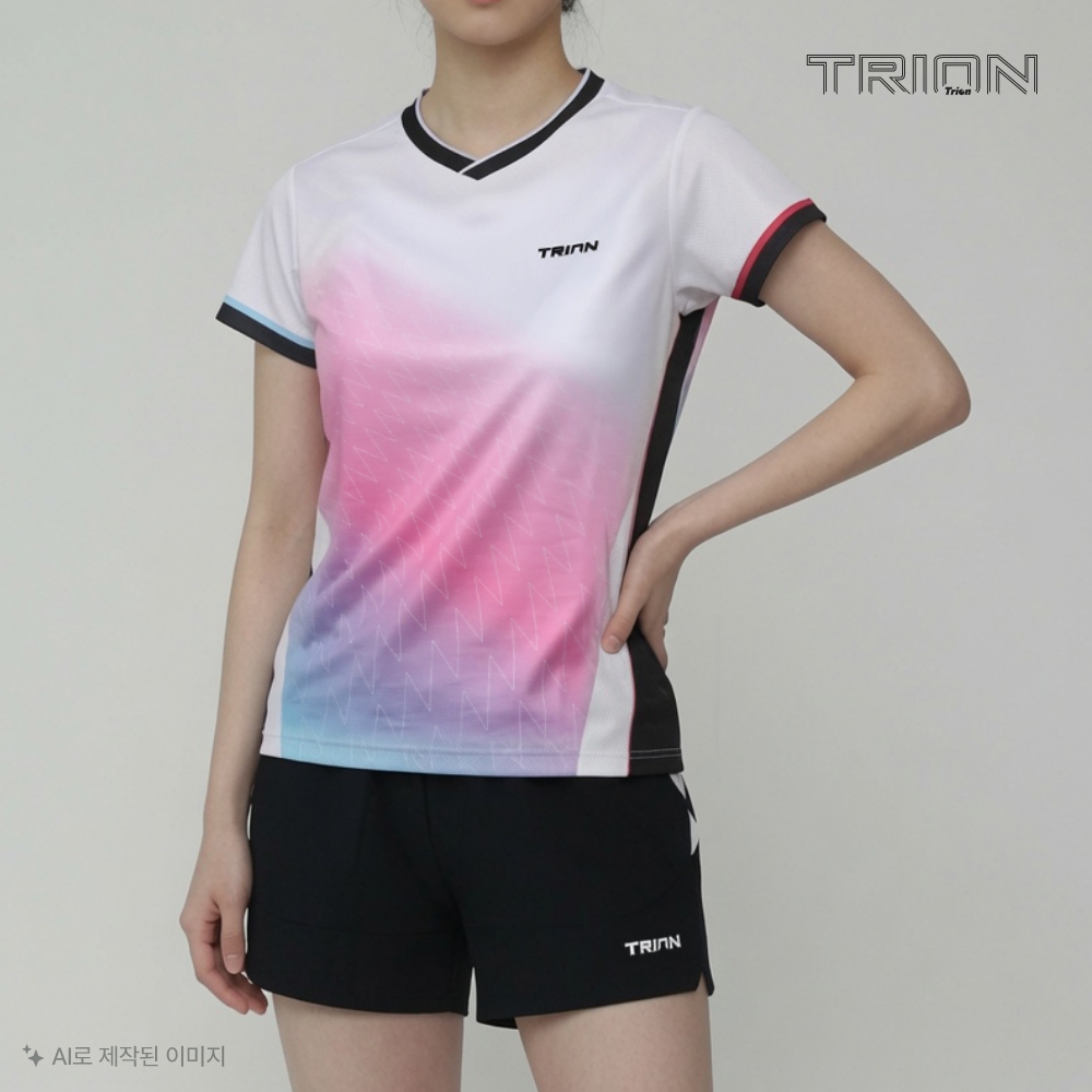 트라이온 피치 경기복 반팔 티셔츠 배드민턴 탁구 피클볼 스포츠의류 - 상세 이미지 3