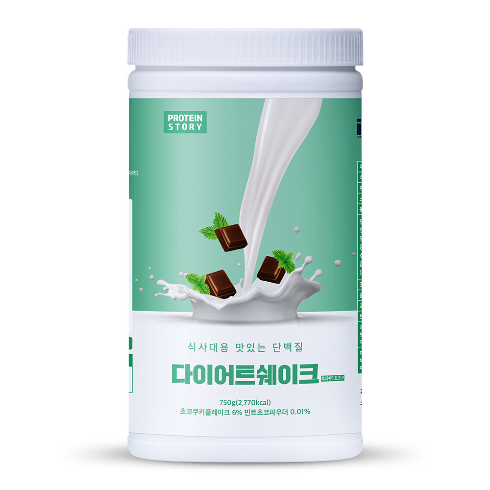프로틴스토리 식사대용 맛있는 단백질 다이어트 쉐이크 후레쉬민트초코 750g