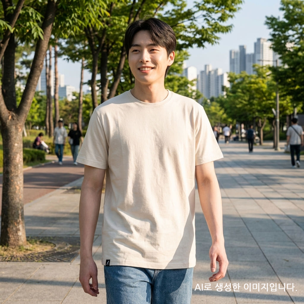 캉골 반팔 티셔츠 남녀공용 K90151 스트링, XL - 상품 이미지