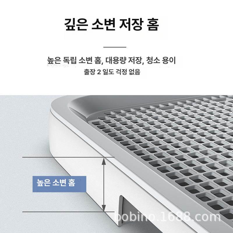 강아지 배변판 벽면 애견 화장실 소변판 훈련 패드 [벽 포함] 화이트그레이 특대형 - 상세 이미지 4