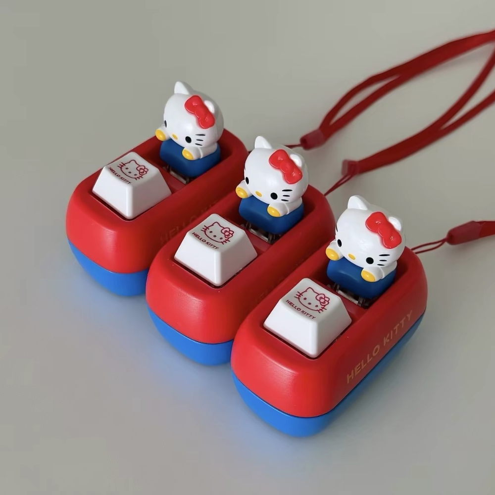키티 LED 키캡 키링 키보드 키링 클릭커 클리커 딸깍이 4구 키홀더 이미지