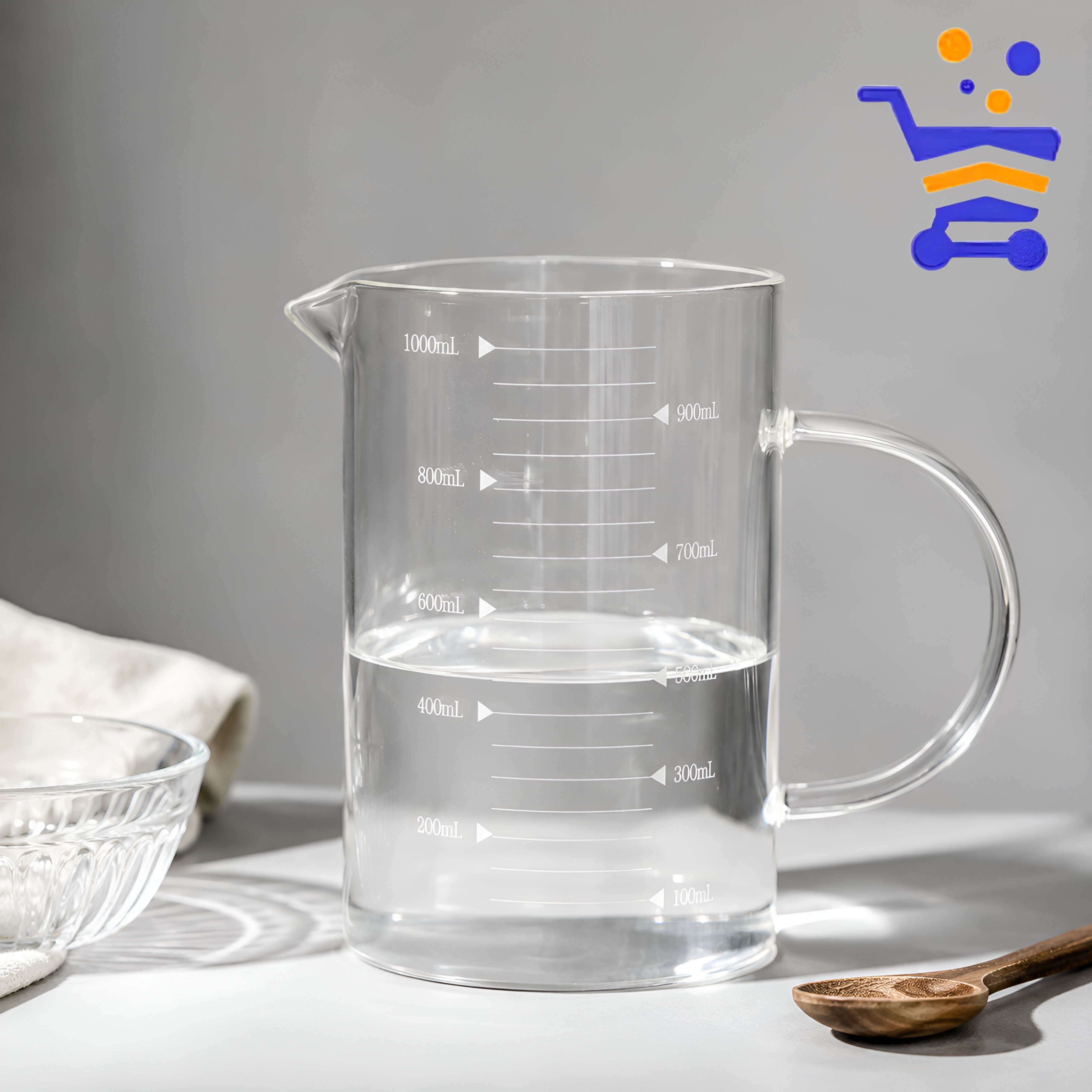 내열유리 계량컵 1000ml 베이킹 믹싱컵 - 상품 이미지