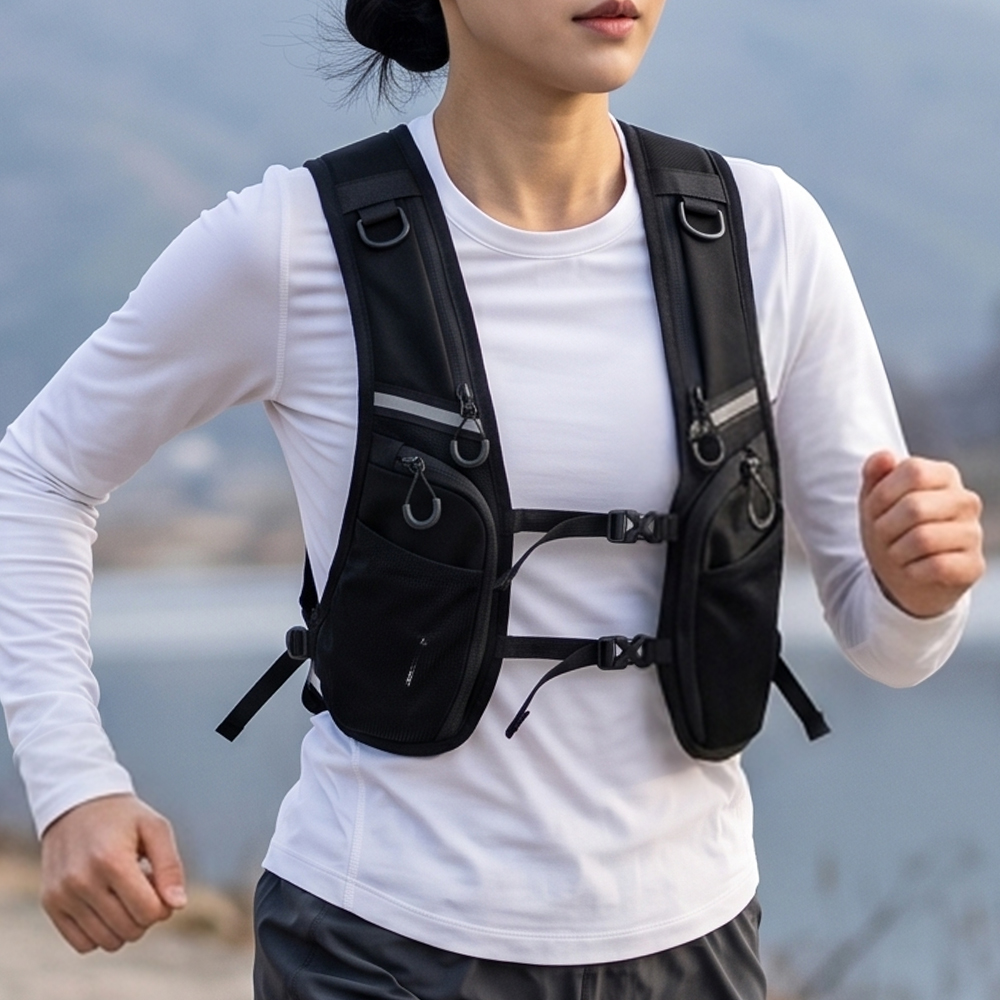 러닝 조끼 등산 런닝 베스트 트레일 조깅 마라톤 핸드폰 물통 주머니 수납 스포츠 - 상세 이미지 5
