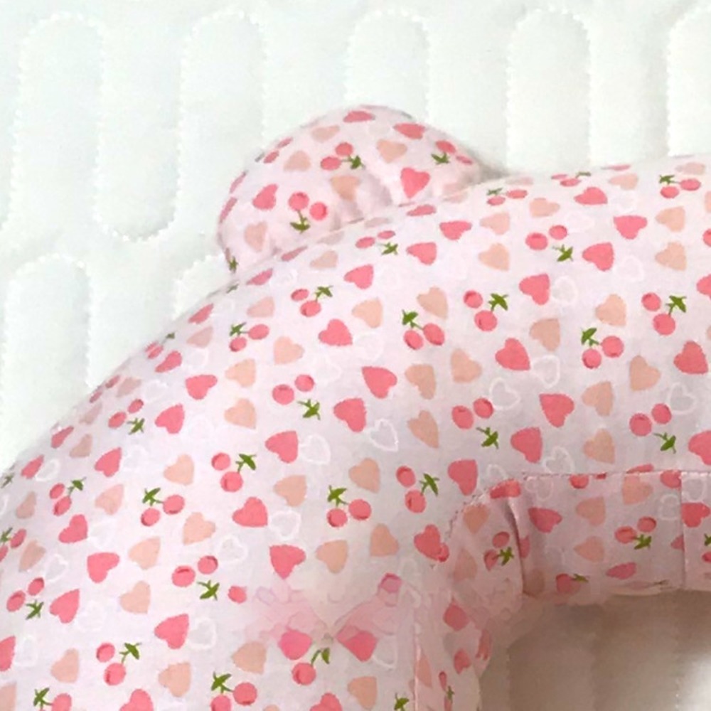 귀눌림방지베개 귀보호 피어싱 옆잠 쿠션 편안한 핑크 플레드 진주 89cm - 상세 이미지 2