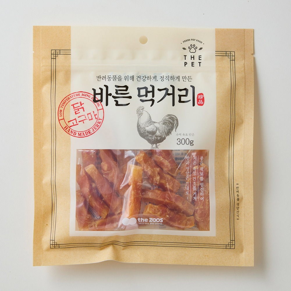 2+1 대용량 강아지 간식 반려견 애견 간식 바른먹거리 닭가슴살 애견 오리 고구마간식 300g - 상세 이미지 5