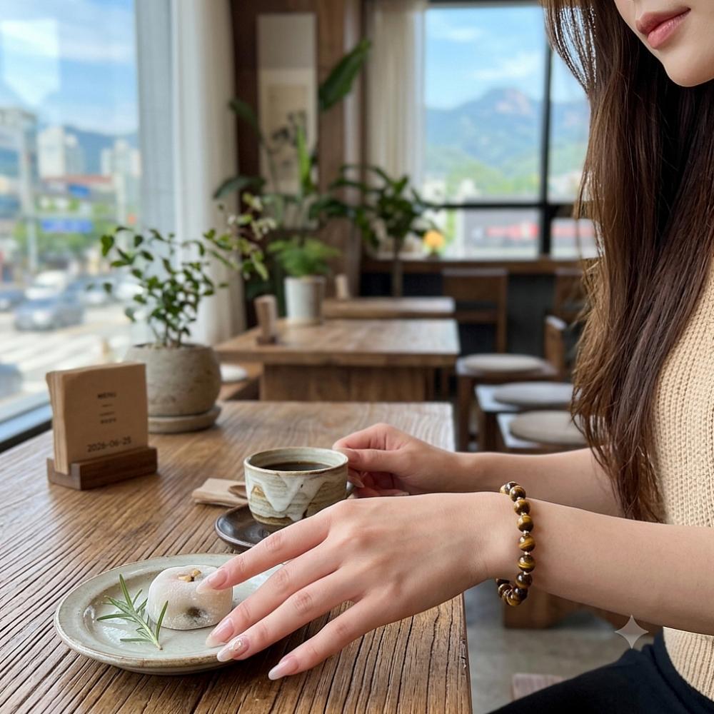 염주 호안석 팔찌 행운 다복 물고기 재물운 천연 패션팔찌 - 상품 이미지