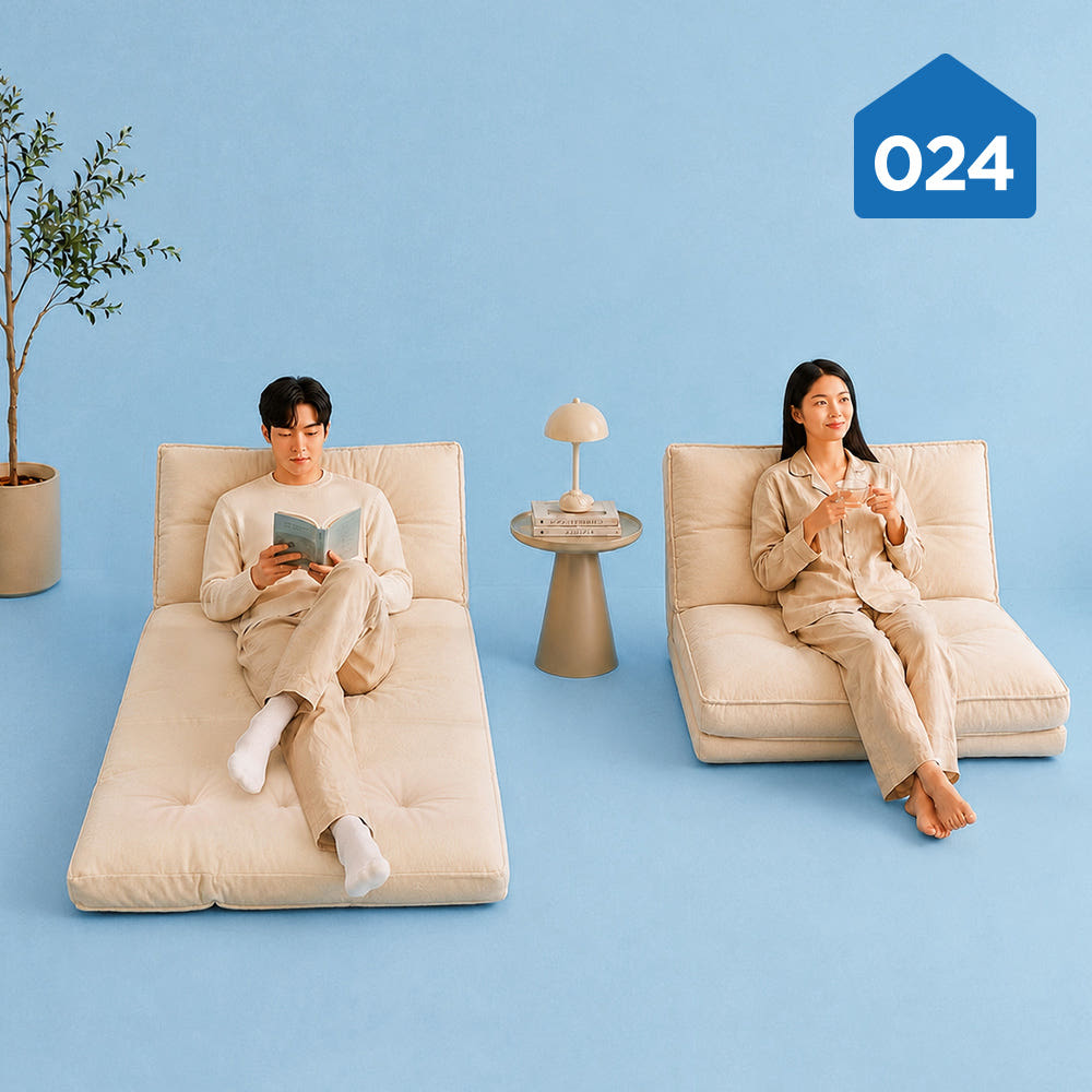 024홈 024홈 소베럴 노아 접이식 소파베드 탄탄한 패브릭 S (60x190x9cm), 아이보리, 1인용