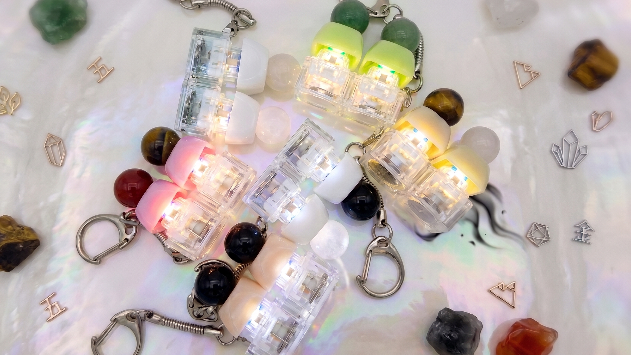 [무료오행분석] 온결 오행 사주 LED 2구 키캡 클릭커 키링 가방고리 - 상세 이미지 2