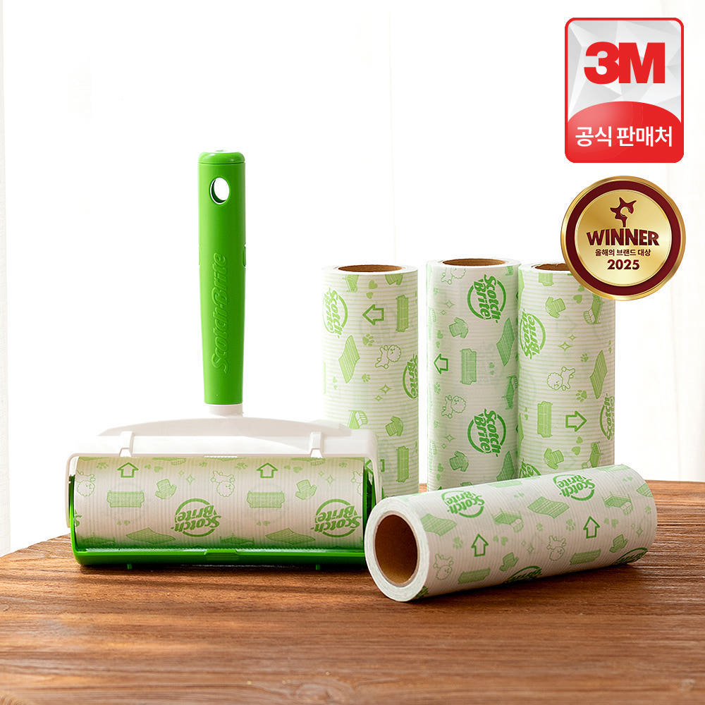 3M본사직영몰 3M 스카치브라이트 돌돌이 테이프클리너 핸들+리필 5개