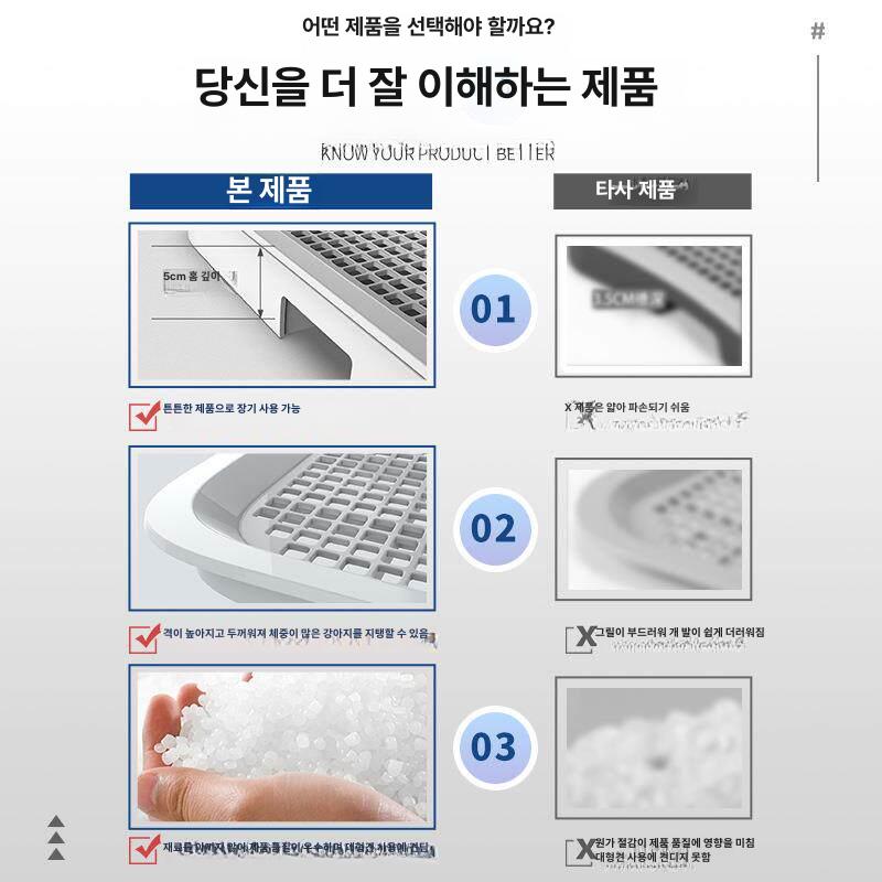 강아지 배변판 벽면 애견 화장실 소변판 훈련 패드 [벽 포함] 화이트그레이 특대형 - 상세 이미지 5