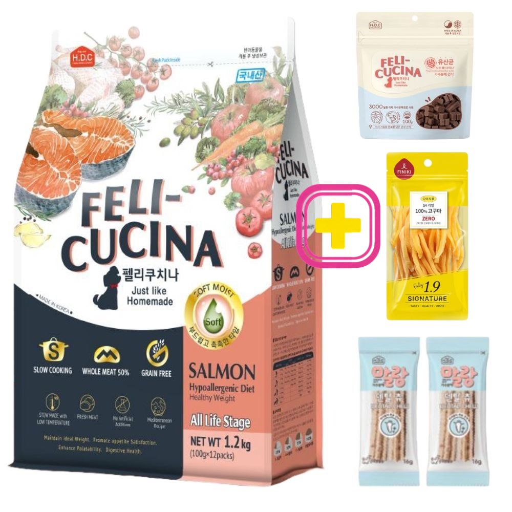 아스쿠 펠리쿠치나 반습식 강아지 사료 연어, 1.2kg, 1개 - 상품 이미지