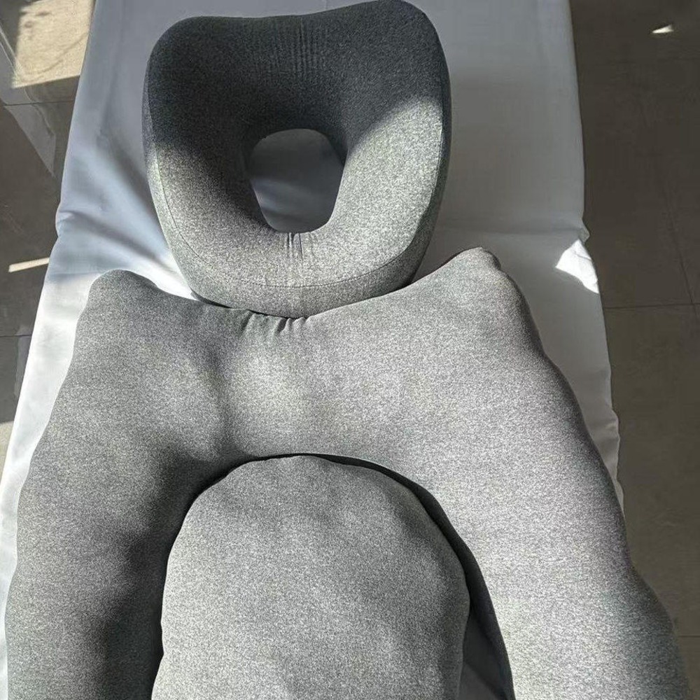 엎드리는베개 다기능 침대 엎드려자는 낮잠 독서 턱받침 쿠션 안면 회복 연회색 - 상세 이미지 3