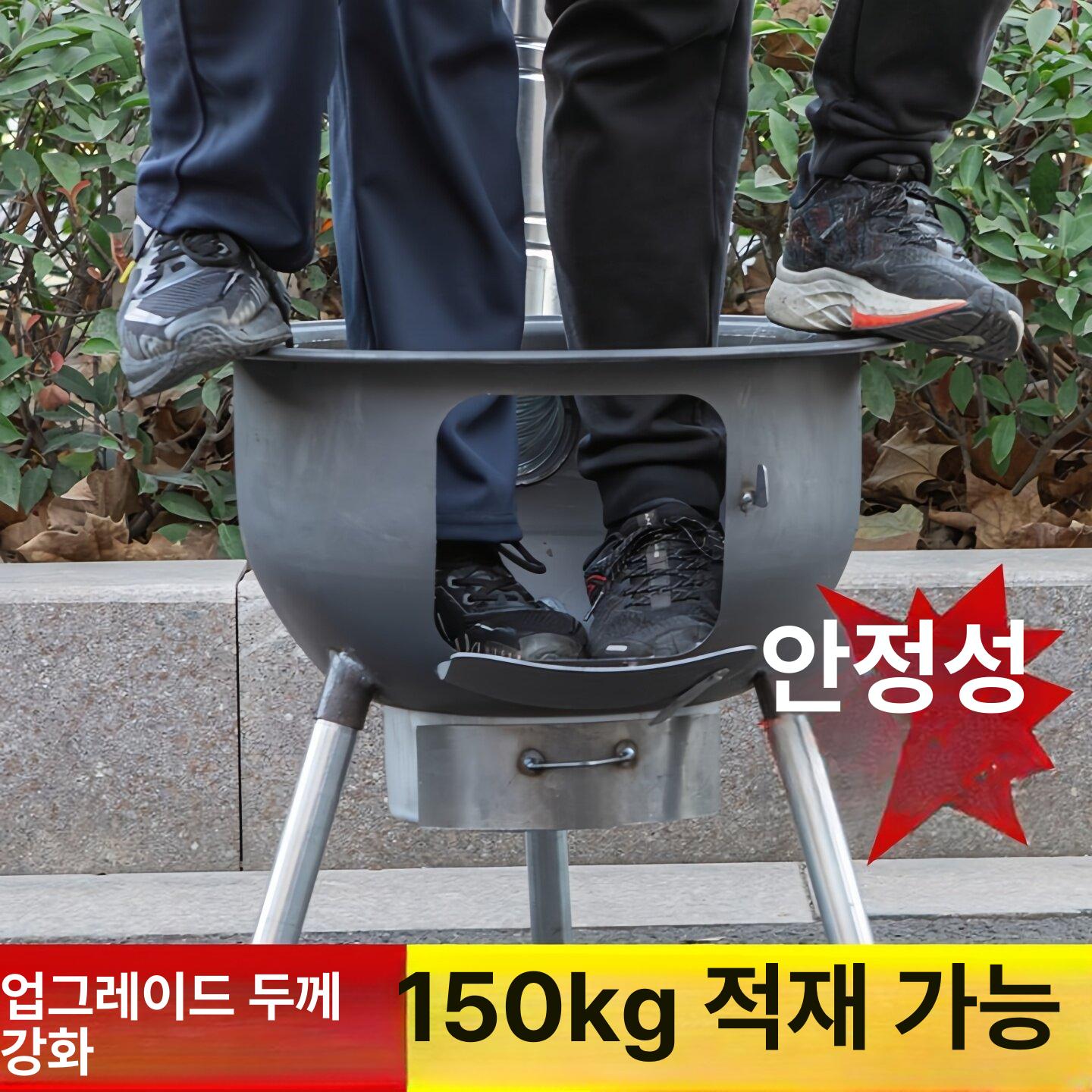 화로대 연탄 숯불 야외 캠핑 장작 스토브 화덕 불멍 63cm + 3개 화구 링 - 상세 이미지 3
