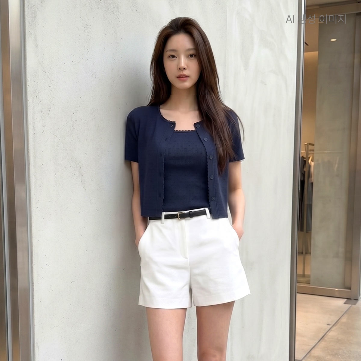 로엠 RE 반팔 레이스 나시 가디건 세트 (RMLWG24R11) RMHWG26RT1 - 상품 이미지