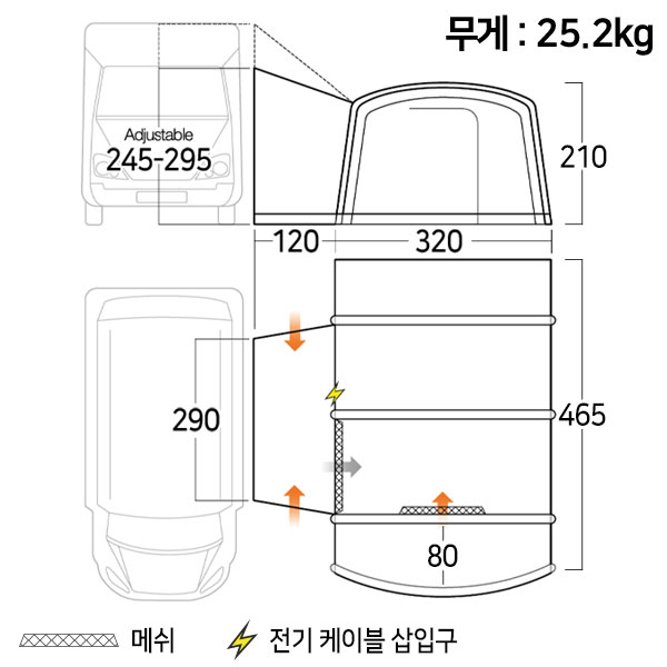 반고 갤리 톨 카라반 캠핑카 하우스 어닝 텐트 이미지 6