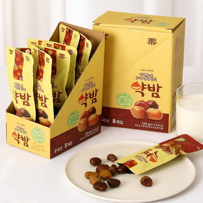 e키즈약밤 약밤 맛밤 100% 자연산 40g 8개입 - 상품 이미지