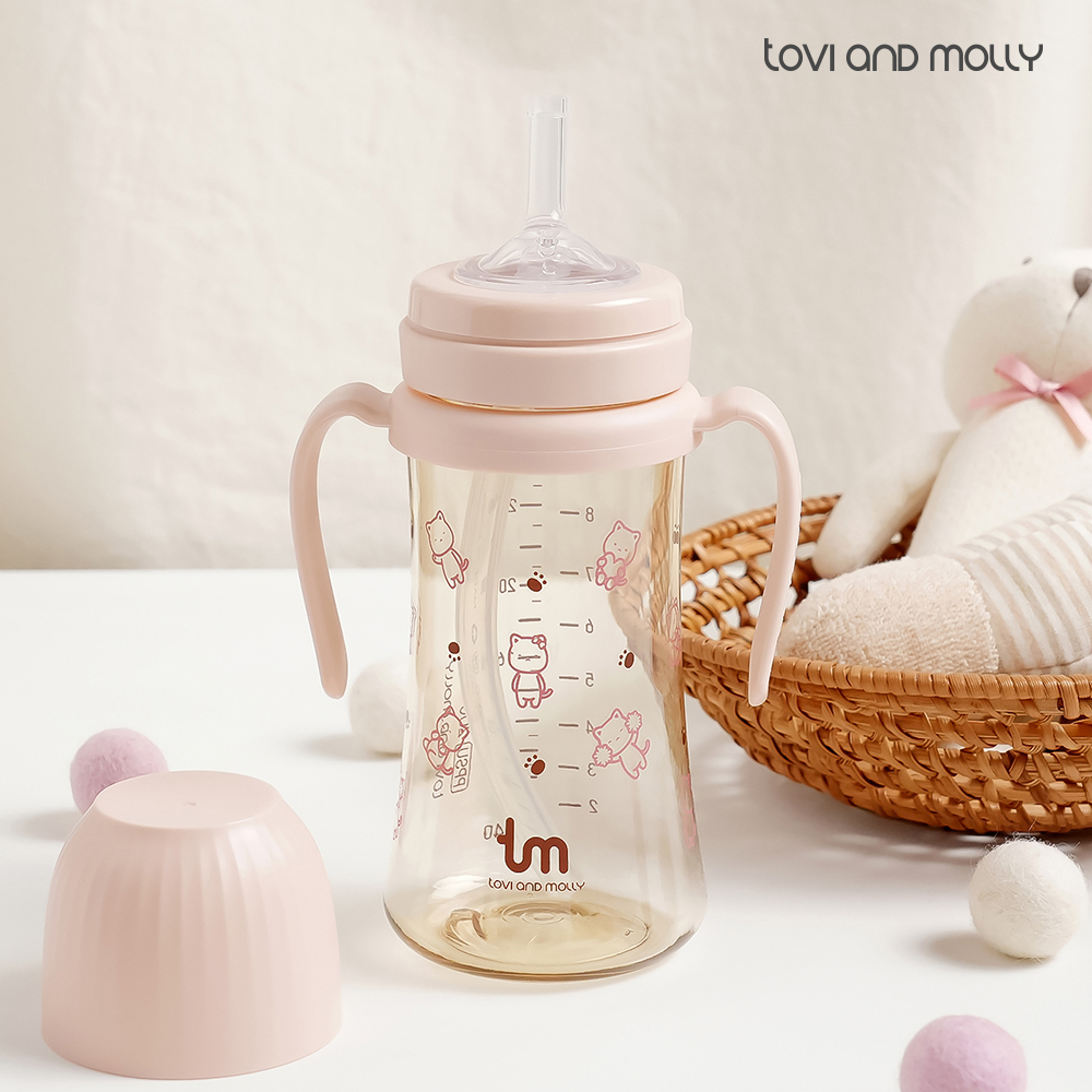 [토비앤몰리] 몰리 핑크 PPSU 아기 유아 어린이집 빨대컵 280ml - 상품 이미지