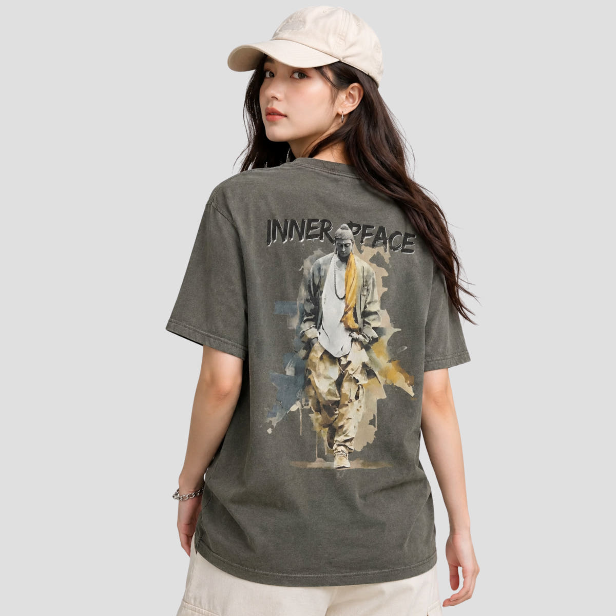 이너피스 도시부처 피그먼트 면 티셔츠 반팔티 카키, 3XL 가격 비교 니르바나 Nirvana 이너피스 도시부처 피그먼트 면 티셔츠 반팔티 카키, 3XL
