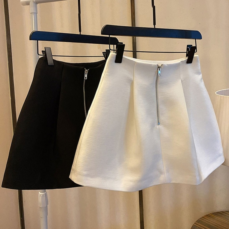 펌킨스커트 항아리 벌룬 여름 펌킨 호박치마 발레코어룩 미니스커트 밴딩 치마 블랙 XS - 상세 이미지 5