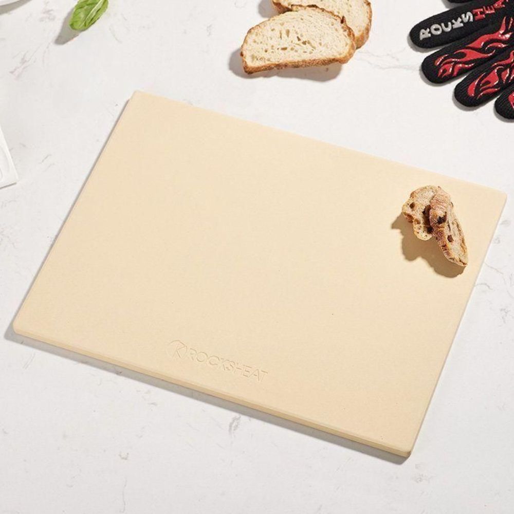 오븐용 베이킹 플레이트 돌판 스톤 트레이 피자 하드빵 굽기 30X30X1.2cm (고온 천 포함) - 상품 이미지